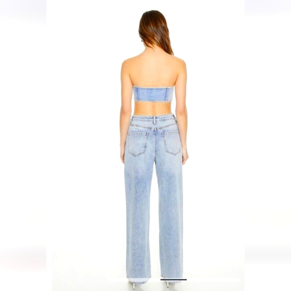 Forever 21 NWTs Bratz x F21 Rhinestone Wide-Leg Cutout Jeans - Picture 3 of 9